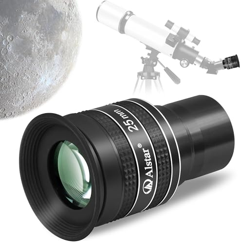 Alstar 1.25 Inch Telescope Eyepiece - 58 Degree 25mm Planetary Eyepiece for Telescope - Fully Multi Coated Wide Angle Lens for Astronomy & Astrophotography