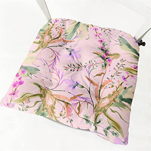 Chickwing Cojines para Silla con Correas de Sujeción, Estampado Pack 2 Cojín Decorativo de Asiento Cojines Acolchados de sillas para Terraza Jardín Sala Balcón (Rosado,40x40cm)