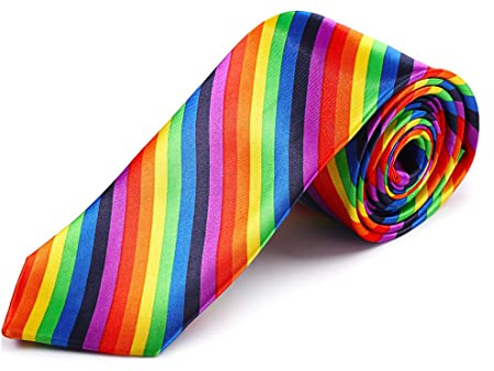 YATEICBC Cravatta Arcobaleno Cravatta a Righe Arcobaleno per Orgoglio Festivale Carnevale Festa in Maschera Usura Quotidiana