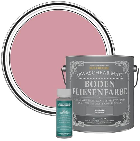 Rust-Oleum Pink Washable Matt Floor Tile Paint - Dusky Pink 2.5L