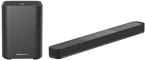 Sennheiser AMBEO Soundbar Plus für TV und Musik - EU-Stecker + AMBEO Sub für TV und Musik - EU-Stecker - tiefer, durchdringender Bass bis 27 Hz - 8 Subwoofer mit 350W Klasse D Verstärker