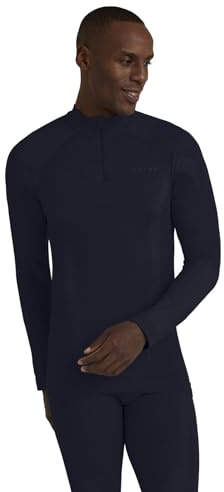 FALKE Herren Baselayer-Shirt Wool-Tech High Zip Neck M L/s Sh Wolle Funktionsmaterial schnelltrocknend 1 Stück, Blau Space Blue 6116, M