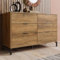 SogesHome Kommode Sideboard Beistellschrank Schrank mit 6 Schubladen 120 x 40 x 76 cm in Dunkle Eiche Sideboard Highboard für Schlafzimmer & alle Wohnräume