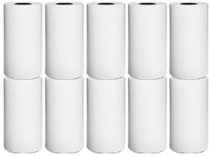 10 Rolls of Thermal Paper Till Rolls 57 x 25 for Mini Thermal Printer Cash Register POS Receipt Inkless Print Black and White Paper Coreless