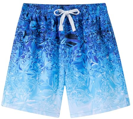 Belovecol Boys Swimming Trunks Blue Gradient Color Funny Quick Dry Kids Swim Shorts Running Cycling Sports Trunks 11-12 Years