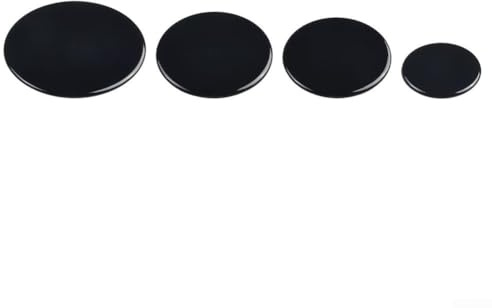 4Pcs Cooker Hob Gas Burner Cap, Iron and Aluminum Black Cooker Hob Gas Burner Cap for Gas Burners (Flat)