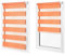 Doppelrollo ohne Bohren – Sichtschutz und Sonnenschutz, Klemmfix – Orange, 80 cm breit (Stoffbreite) x 120 cm hoch (Fensterhöhe) – Duo Rollo für Fenster/Tür, lichtdurchlässig/verdunkelnd
