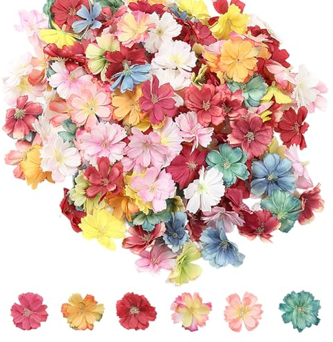 YSJCHEBS 100 Piezas De Flores Artificiales, Materiales De Bricolaje, Decoración Floral, Materiales para Accesorios De Ropa, Flores para Manualidades, Decoraciones Florales para Fiestas
