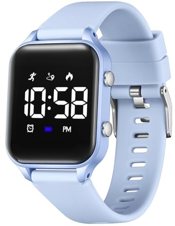 Timever Kids Digital Watches for Boys Girls, Sports Watch with Fitness Tracker, Pedometer, Alarm Clocks, Stopwatch, No App Needed Waterproof Kids Watch, Gift for Teens Student Girls Boys Ages 5-14