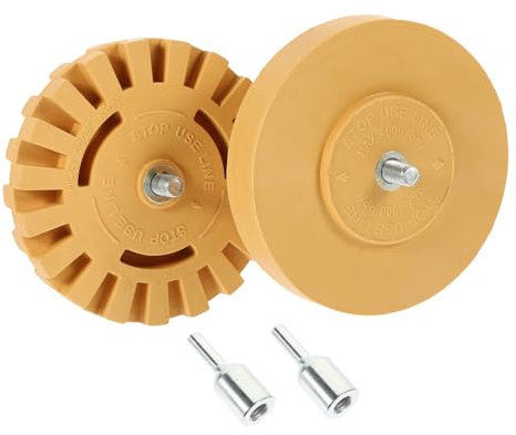 IWOWHERO Molette De Gomme En Caoutchouc 100mm Pour Éliminer Autocollants De Roue, Dissolvant Adhésif Voiture, Outil De Retrait Décalcomanies, Usage Automobile Et Poids Lourd, Lot De 2 Pièces
