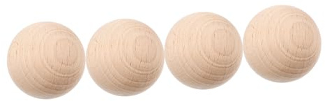 TOYANDONA Wood Sports Bocce Set 4pcs 4.5cm Beech Wood Balls Portable Outdoor Yard Rolling Balls Backyard Bocce Game for Family and Boys and Girls