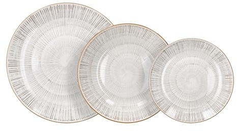 Tognana Virtuo Beige, Servizio piatti per 6 persone 18 pezzi, Porcellana, Beige