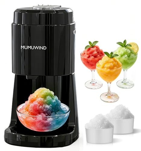 Slushy Maker Ice Shaver, ice crusher, slush-ijsmachine, Elektrische crushed ice maker is geschikt voor kamperen, cocktails, koude koffie, ijs, Weiß (Schwarz)