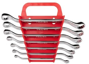 TEKTON 45-Degree Offset Box End Wrench Set with Store and Go Keeper, Metric, 6 mm - 19 mm, 7-Piece | WBE24407