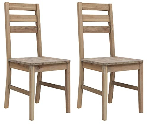 vidaXL 2X Sillas de Comedor Mobiliario de Hogar Casa Madera Maciza de Acacia
