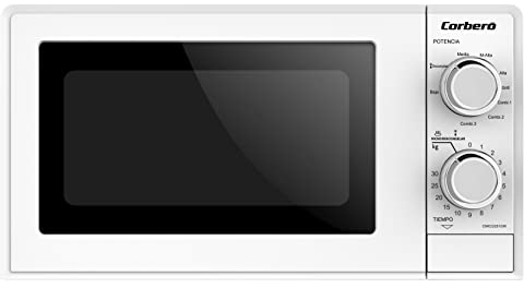 Corberó - Microondas Libre Instalación | CMICG251GW | 700W Potencia | Función Grill | 6 Niveles Potencia | Temporizador 30 Min | Plato Giratorio 245mm | Blanco/Inox