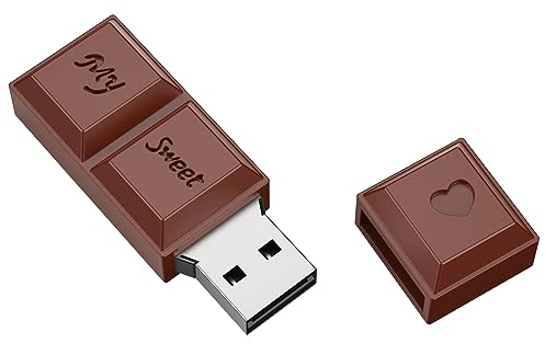 Uflatek 128 GB Pen Drive Cartoon Chocolate USB 2.0 Flash Drive Marrón Memory Stick Portátil Unidad Flash USB Almacenamiento para Computadoras, PC y Tableta