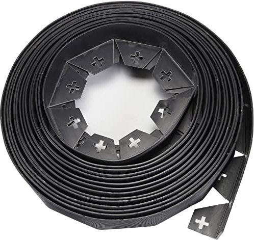 Flexible Lawn Garden Edging 10 Metre with 50 Super Strong Securing Peg Anchors - Great For All Round Garden Edging - Adaptable and Super Quick To Install (1 x 10m)