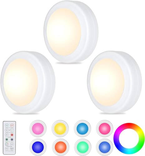 3 Stück LED Schrankbeleuchtung Unterbauleuchte Fernbedienung 16 Farben RGB