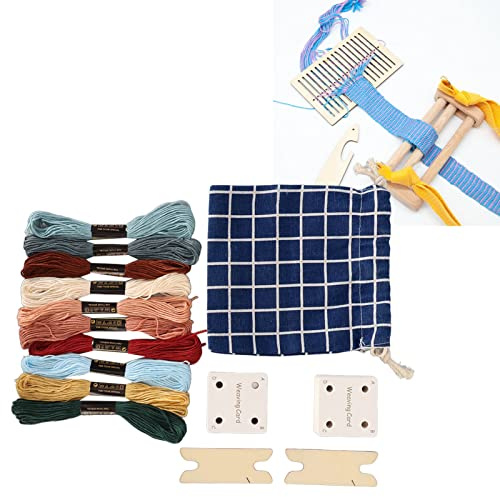 BEIJIALY 30 Pièces 1 Ensemble de Cartes de Tissage, Ensemble de Cartes de Tissage, Cartes de Métier à Tisser Portables Légères avec Navette de Fil à Broder pour Bricolage Artisanat écharpe