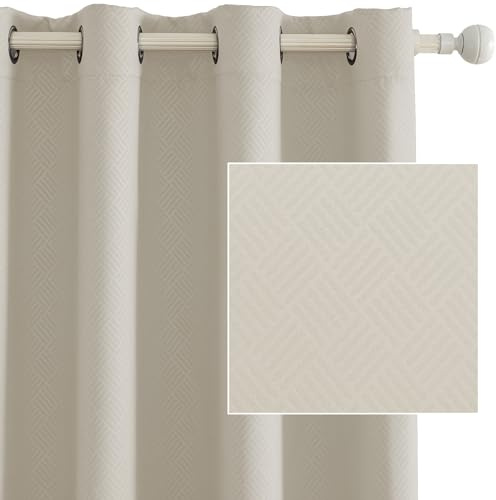 Ystyle Tende Oscuranti per Interni 2 Pezzi, 140x280 CM, Termiche Isolanti, Anti-Rumore, con Anelli, Tenda Moderna Per Camera da Letto e Soggiorno, Beige