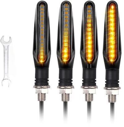 BouGPeng 4 Stück LED Motorrad Blinker 12 V Mini Lauflicht Universal Bernstein Sequentiell für Motorrad