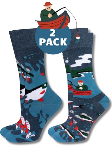 soxo Fiskare Roliga Strumpor Dam Funny Gift For Men Present Socks Bomullsstrumpor Women 40-45 1-4 Par