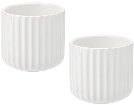 APOMOONS 2er Set Kaffeebecher Ohne Henkel, 180ml Kaffebecher Steingut Tassen, Keramik Tasse Ohne Henkel, Kaffeebecher Porzellan, Espresso Tassen Set, Cappuccino Tassen und Espressobecher, Weiß