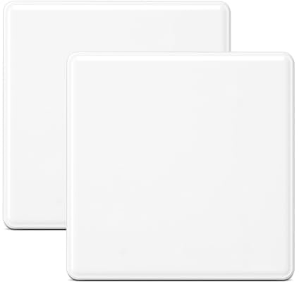 2 Pack Single Blanking Socket Plate, White 1 Gang Square Blank Faceplate Cover for Electrical Outlets & Switches, Screwless Flat Wall Plate for Pattress Boxes, Unused Exposed Sockets, 86mm x 86mm
