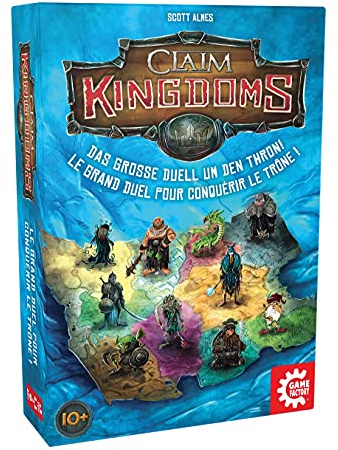 Game Factory 646269 Claim Kingdoms, das große Duell um den Thron! Legespiel für 2 Personen, Gesellschaftsspiel