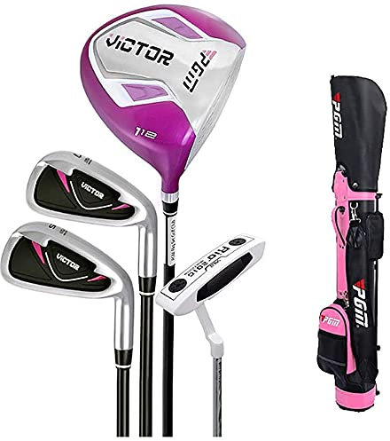 ZTBGY Ensemble de clubs de golf avec driver en titane et fers en acier et bois avec manche en graphite pour homme droitier Convient pour les débutants enfants 4 clubs pour femmes