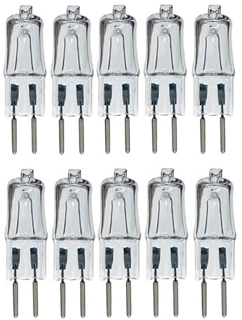 LEDLOCLB 5pcs G5.3 Halogen Bulb 220V 50W Transparent Capsule Bulb for Lamp Replacement,2700K -50W,10pcs