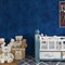 ReWallpaper Tapete Samt Beflockte Klebefolie Velours Blau 44.5cm×7m Folie für Möbel Blau Matt für Wand Basteln Schmuckschatulle Liner Marineblau Beflockte Stoff Tapeten Wohnzimmer Vintage