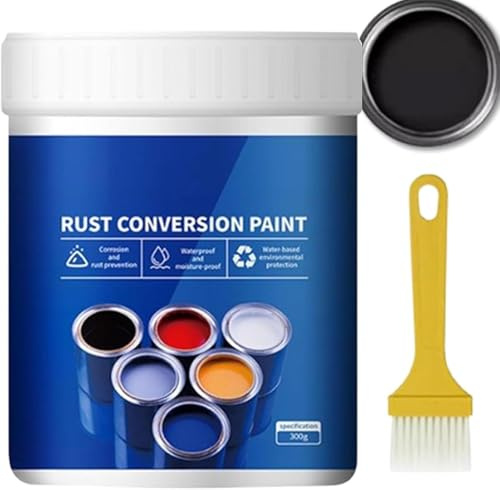 Godemmio Qidaxia Rostumwandlungsfarbe, wetterfeste Rostumwandlungsfarbe für Metall, wasserbasiertes Metall-Konvertierungsmittel, langlebig (schwarz)