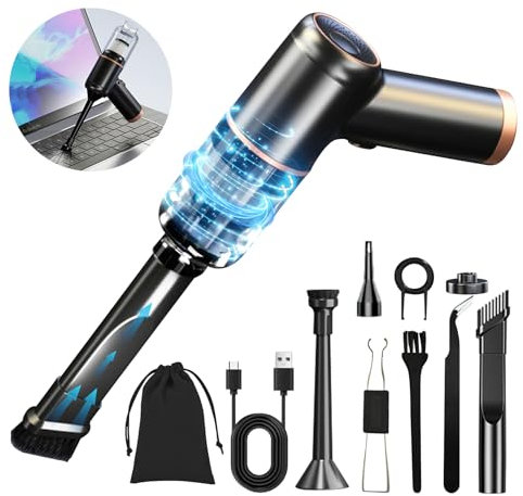 EBUYFIRE Druckluftspray, 2 in 1 Staubgebläse, Electric Compressed Air Duster,handstaubsauger,Tastatur reinigungsset PC Reinigungsset für Laptop, Sofa, Auto