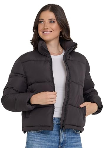 Steve Madden Cropped Puffer Jacket, Warm Winter Coats for Women, Trendy Cute Winter Jackets for Women