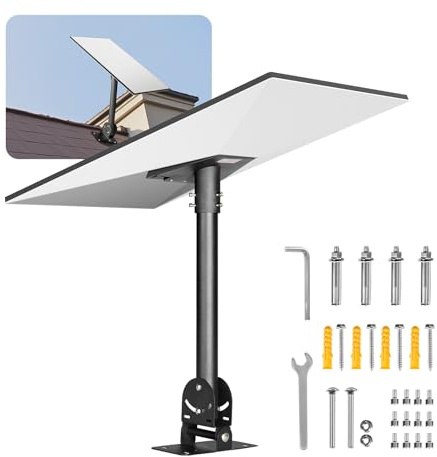 VEVOR Starlink Gen 3 Dachhalterung, 180x140x520 mm, einstellbarer Winkel 30°-150°, mit Montagezubehör-Kit, robuster Stahladapter, 410 mm Verbindungsrohr, kompatibel mit Gen 3 und V3, schwarz