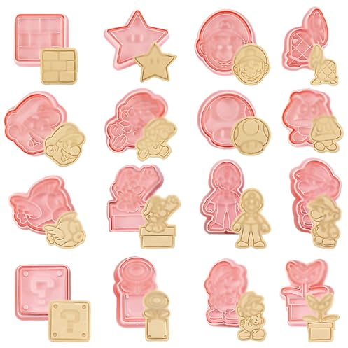 guobinZH 16 Pezz Formine Biscotti Bambini 3D Tagliabiscotti Plastica Stampo