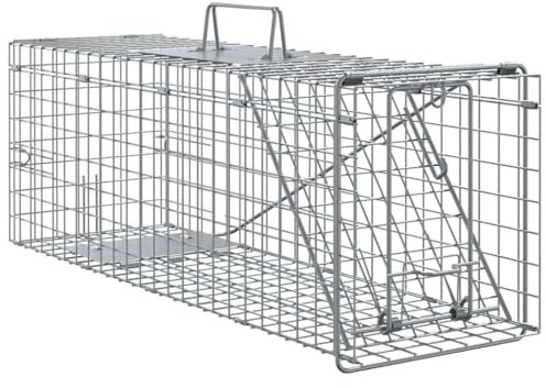 LoogCape Djurfälla, stål, antracit, 61 x 20 x 21,5 cm, väderbeständig, robust för inomhus- och utomhusbruk, hållbar skadedjursfälla med robust design, perfekt för revier, jakt, utomhus