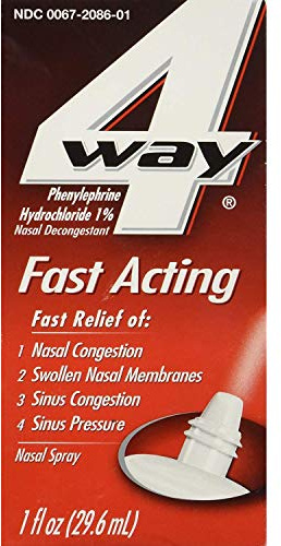4 Way Fast Acting Nasal Spray - 1 oz, Pack of 3