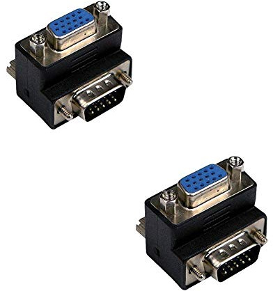 Adattatore convertitore ad angolo retto da VGA maschio a femmina a 15 pin SVGA, connettore per monitor LCD TV, 2 pezzi