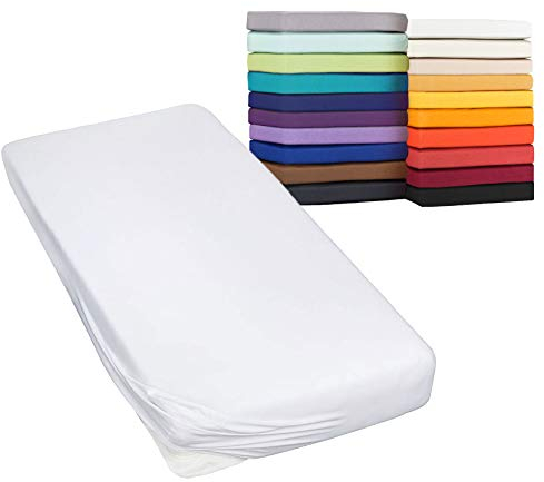 Moon-Classic Spannbettlaken Boxspringbett Wasserbett Spannbetttuch Matratzen 160g/²m 140x200-160x220 weiß