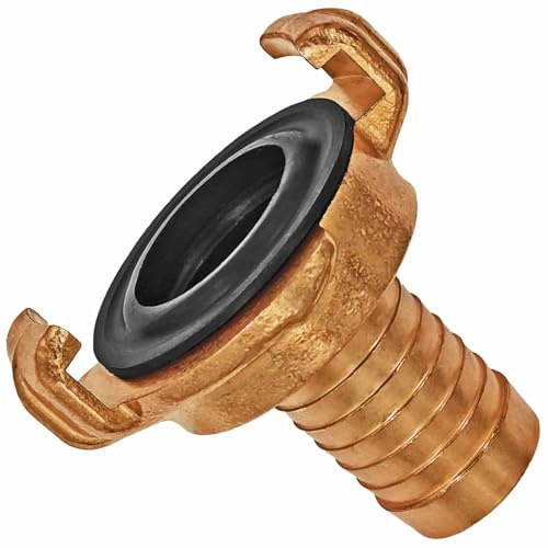 Schnellkupplung aus Messing mit Schlauchtülle Außendurchmesser 25mm für 1 Zoll Schlauch Anschluß Klauen Kupplung Bajonett Verschluss Wasser Garten Adapter für GEKA GK Gardena