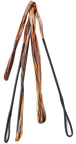 Bogenschießen 60-70 Zoll Bogensehne Handgefertigte Ersatz-Bogensehne für traditionelles Recurve-Bogen-Langbogen-Zubehör (orange und schwarz, 68 Zoll)