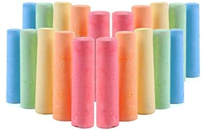 ZYBUX - 12 Giant Coloured Chalks Chunky Pavement Washable Fun For Children 6 Colours - Garden School Drawing Games - Artists Imagination - Toddler - Chalkbard - Pavement