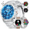LIGE Military Smart Watch for Men(3 Straps),1.43HD AMOLED Rugged Smartwatch(Answer/Make Call) for Android iOS,Fitness Watch,Silver Sport Watch with 120+ Sport Modes/IP68 Waterproof/Running/Heart Rate