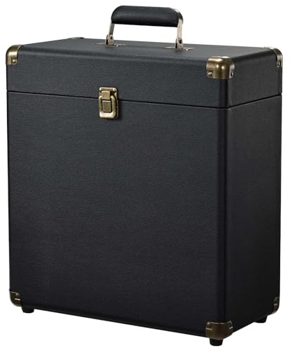 Costravio Caja de almacenamiento de discos de vinilo, caja de exhibición de la colección de álbumes de vinilo, resistente al agua, con capacidad para 45 discos valiosos de 7/10/12 pulgadas, caja de