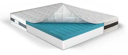 MUUN Materasso MATRIMONIALE in Memory Foam, 140 x 200 cm, Anallergico e Ipoallergenico, ALTEZZA 25 CM, Isola il Movimento, Bassa Manutenzione, Flessibile e Morbido, GARANTITO 20 ANNI, Mod. IRIS