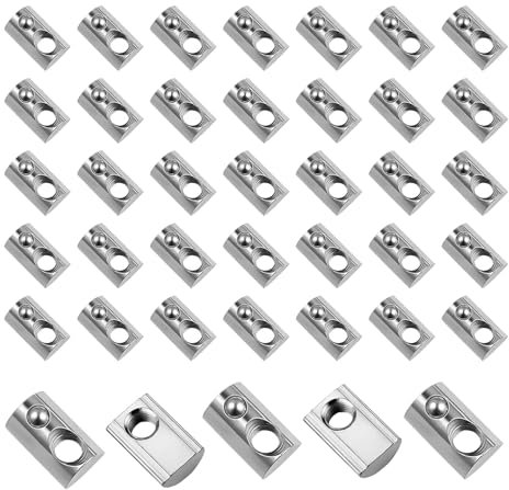 SHENGYIG 40 Piezas Tuerca deslizante M8 de la Serie 40,Tuercas de Ranura con Bola de Resorte,tuerca rosca europea M8 ranura 8 para perfil de aluminio
