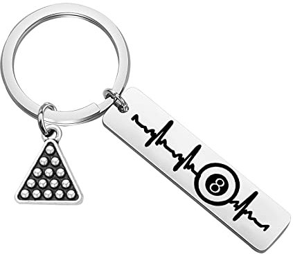 PLITI Billardkugel-Schlüsselanhänger, 8 Ball Ky, Poolspieler, Geschenk, 8 Zahlen, Medium, Damen, Grün